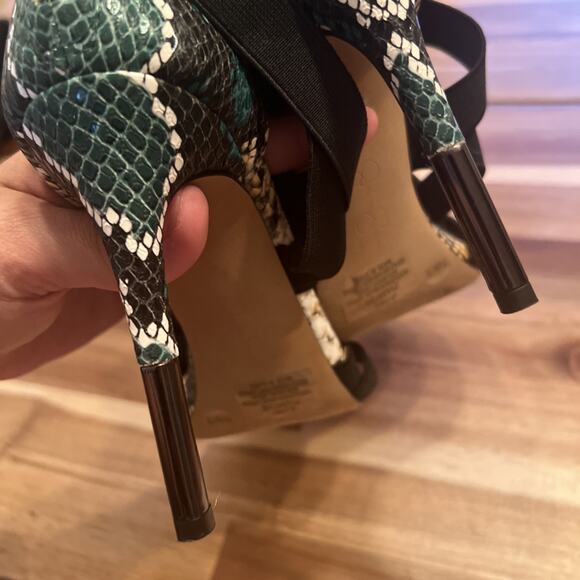 Jessica Simpson Jyra 2 Sandal Blk Snake Elastic High Stiletto Heel Pumps 7 1/2 - Picture 6 of 8